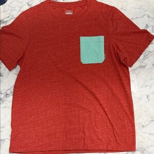 NWOT Merrell Redish Orange Tee with Green Pocket